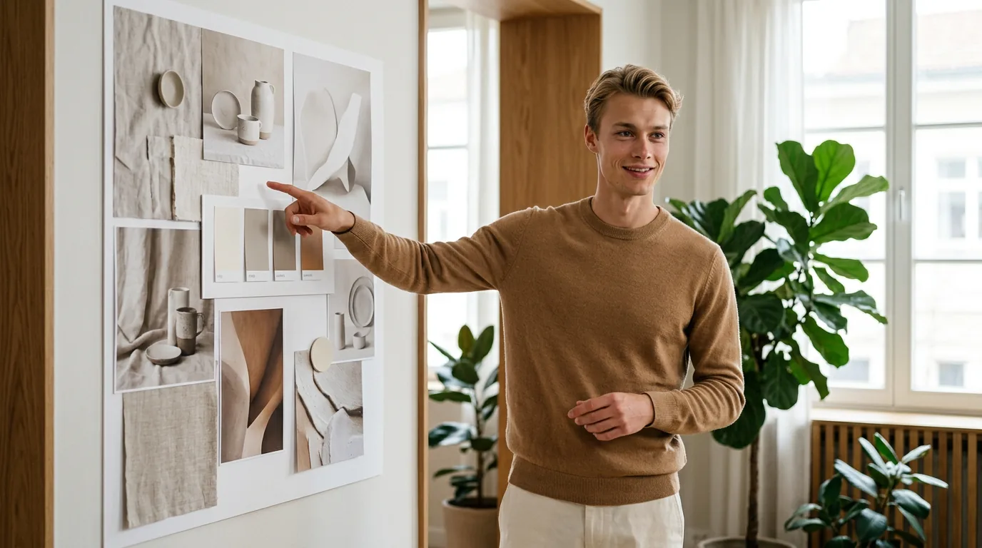 A marketing consultant presenting campaign work