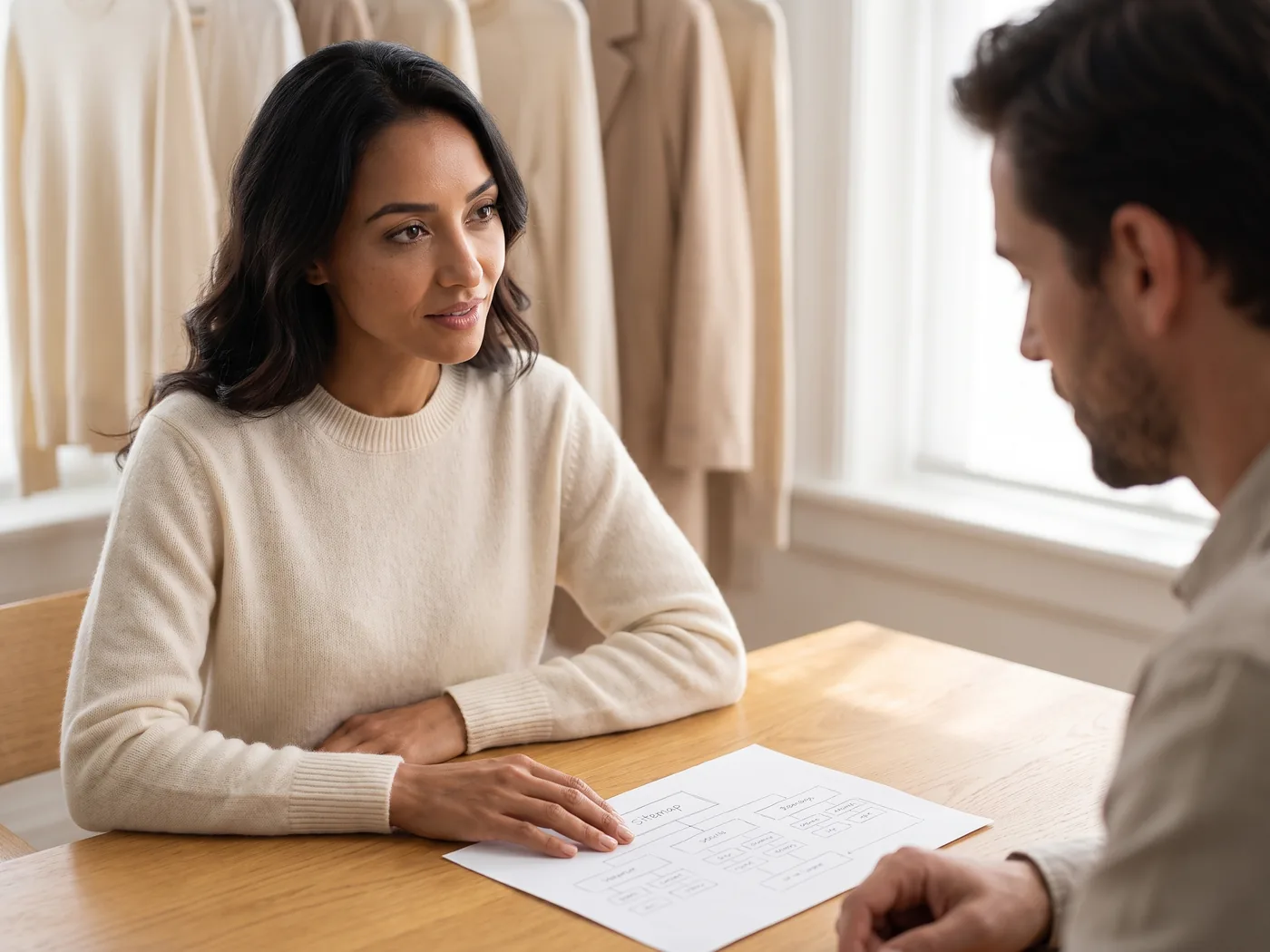 A website strategy session for a dry-cleaning business