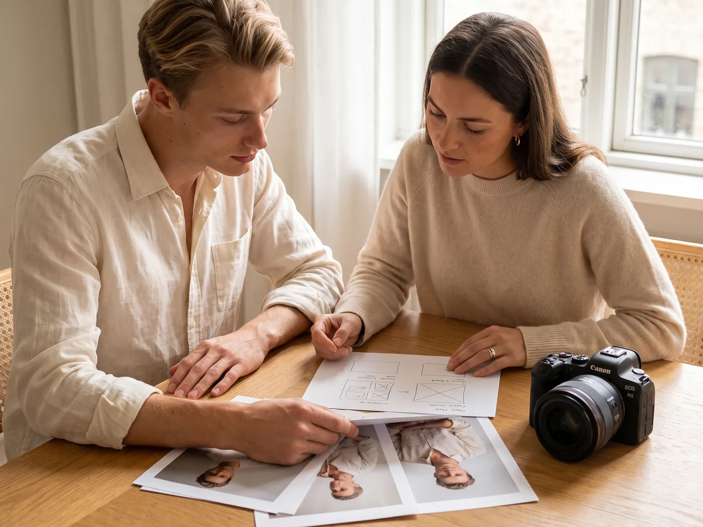 A website strategy session for a photography studio