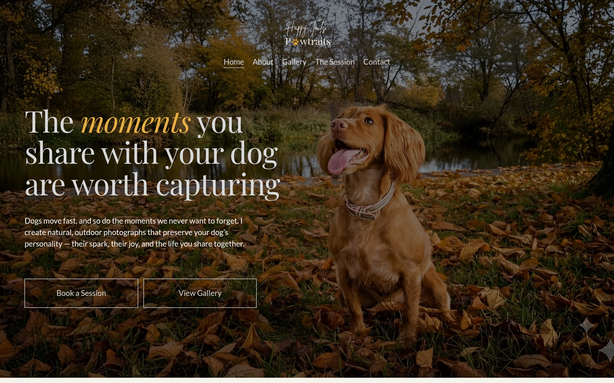 Happy Tails Pawtraits website screenshot