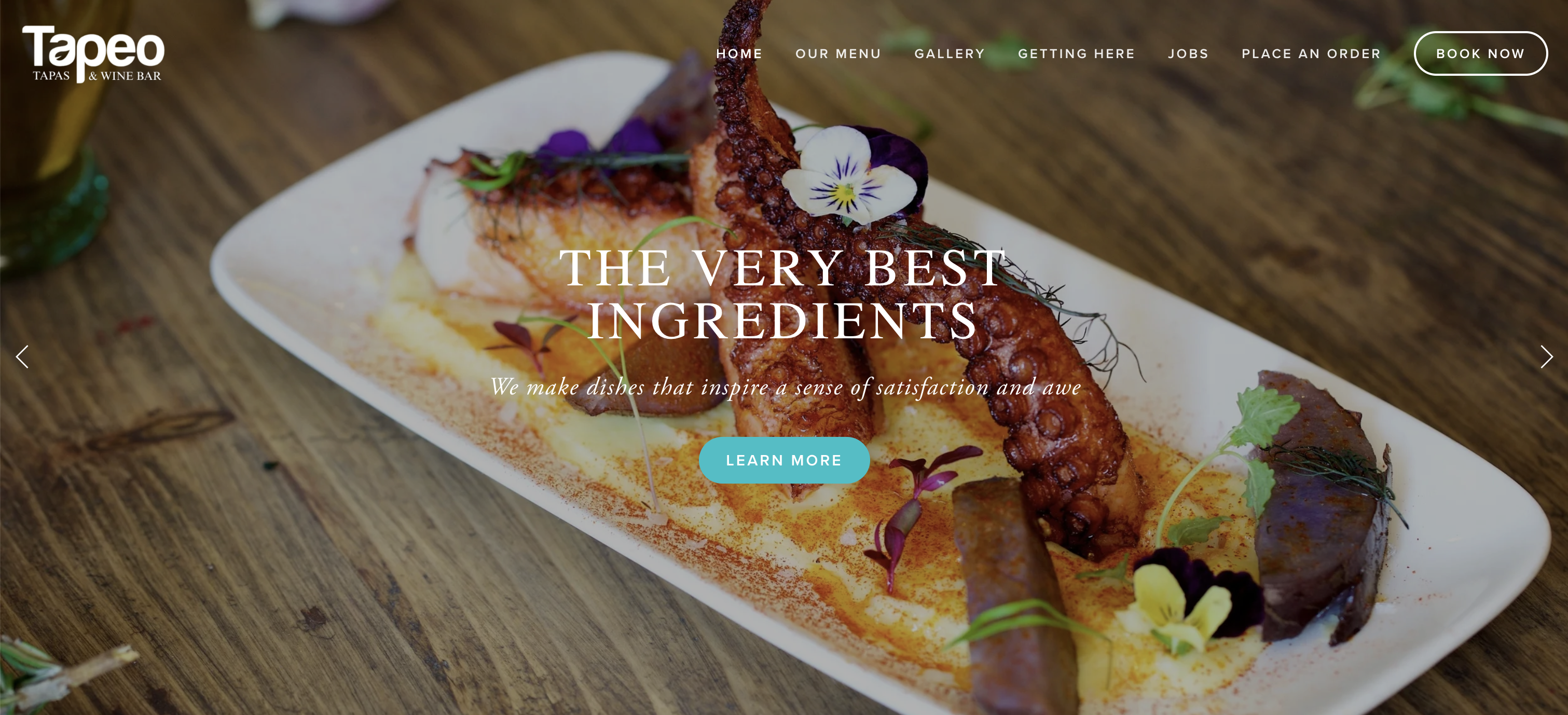 Tapeo Café & Tapas website screenshot