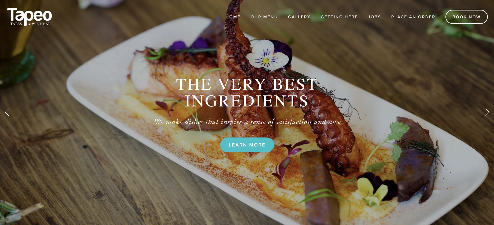 Tapeo Café & Tapas website screenshot